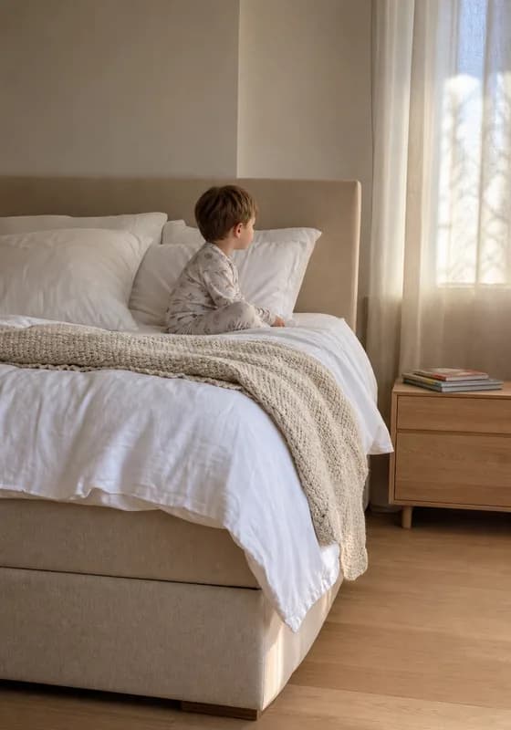 En Co-sleeping.com familieseng hjemme hos en kunde